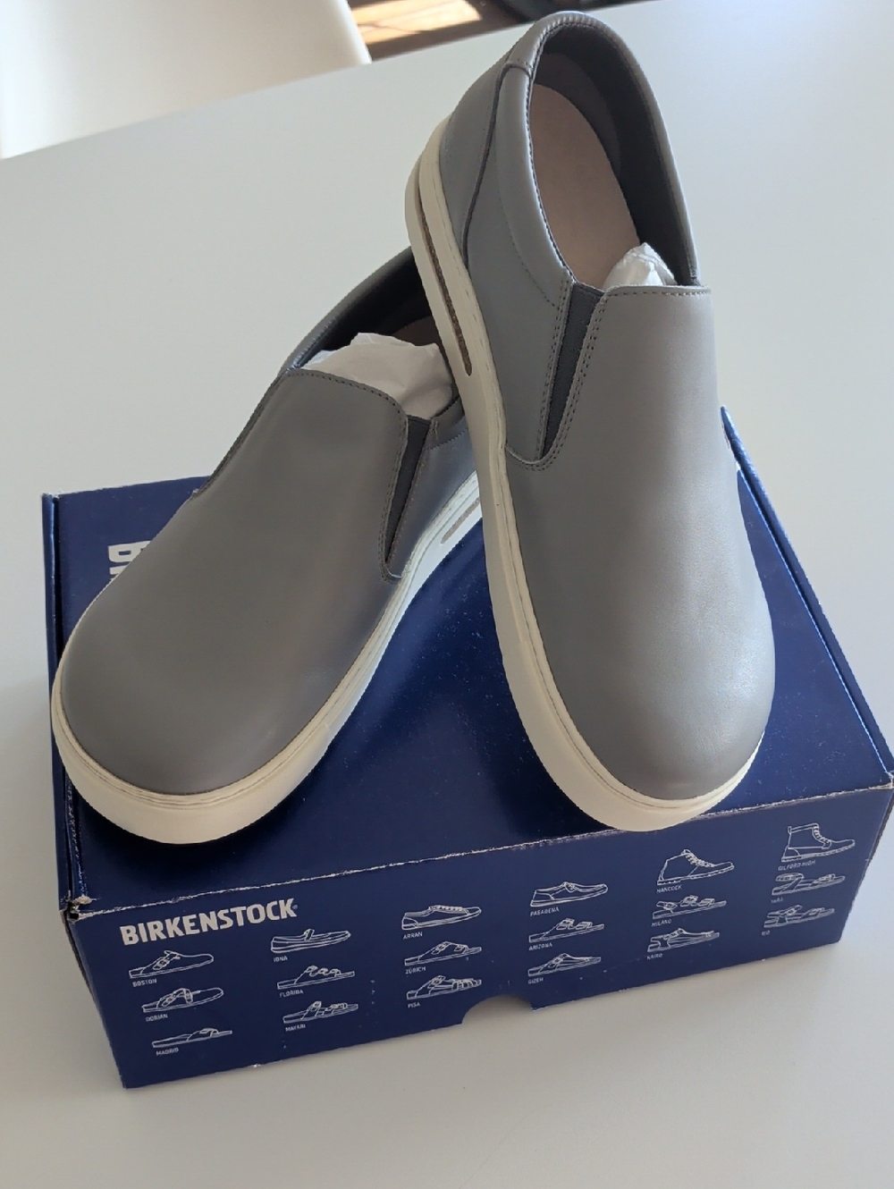 Birkenstock Oswego Leather Gray Size 43